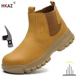 Quality Men Work Boots Anti-smash Anti-puncture Safety Shoes Chelsea Boots Anti-scald Welding Shoes Indestructible Men Boots