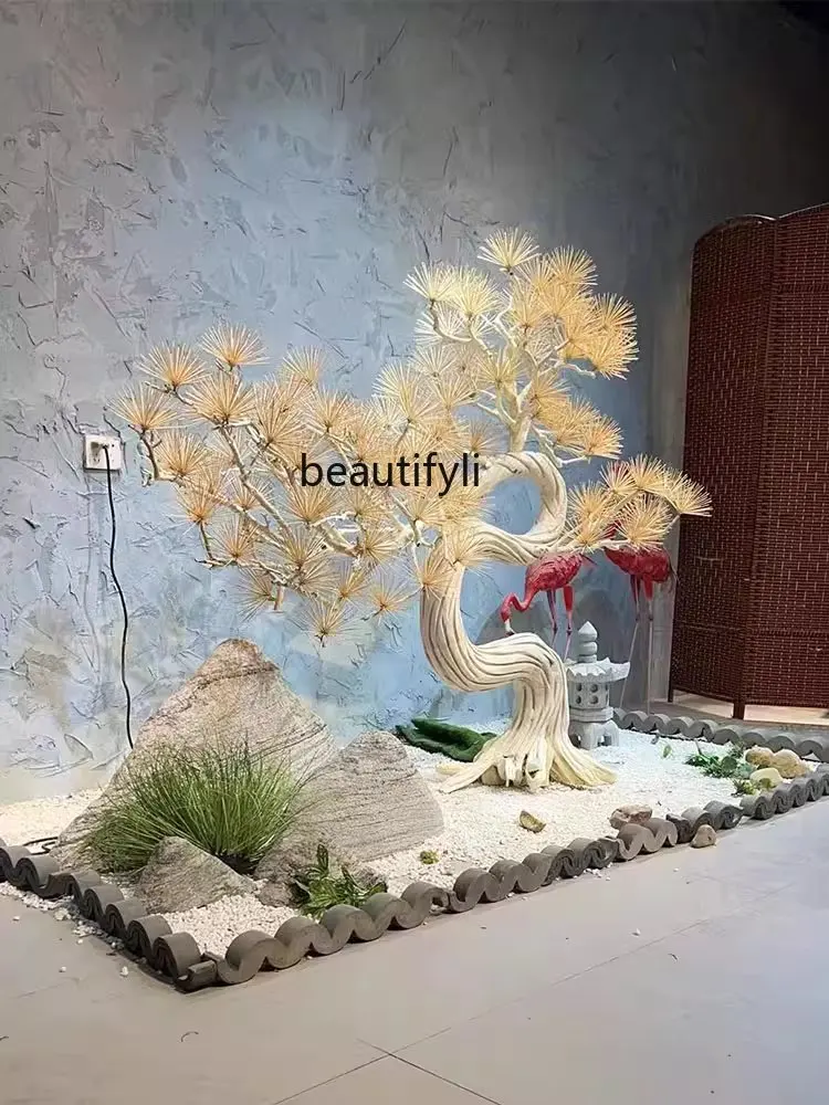 Simulation Modeling Decoration Dry Landscape Dead Wood Landscape Hotel Hallway Landscape Root Carving Solid Wood Fake Trees