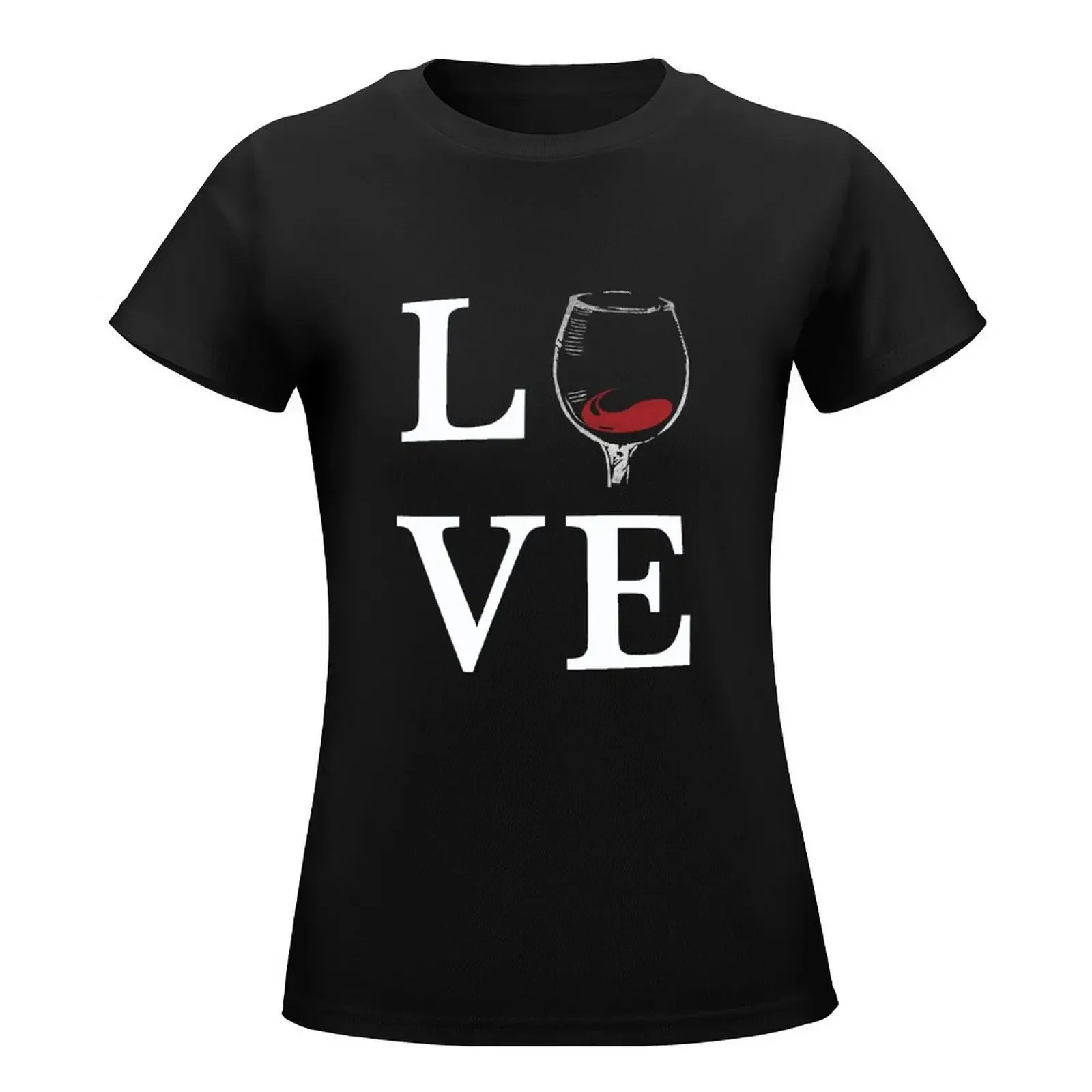 Love Wine? T-Shirt Short sleeve tee female vintage clothes plus size tops summer blouses woman 2024