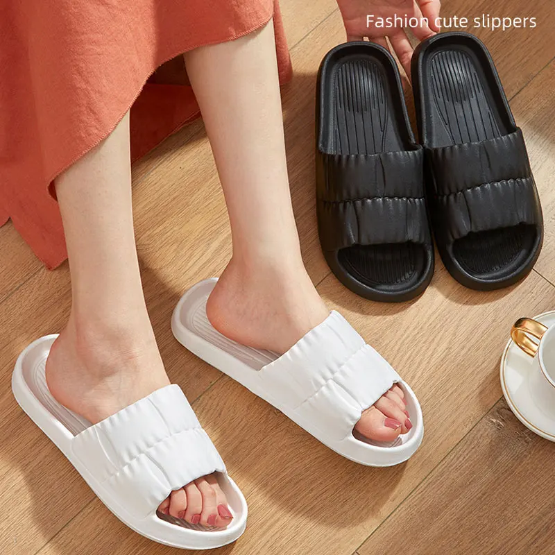 New Women Home Shoes Platform Slipper Summer Beach Flip Flops Women EVA Soft Sole Flat Shoes Mute Non-slip Slides Beach Sandal