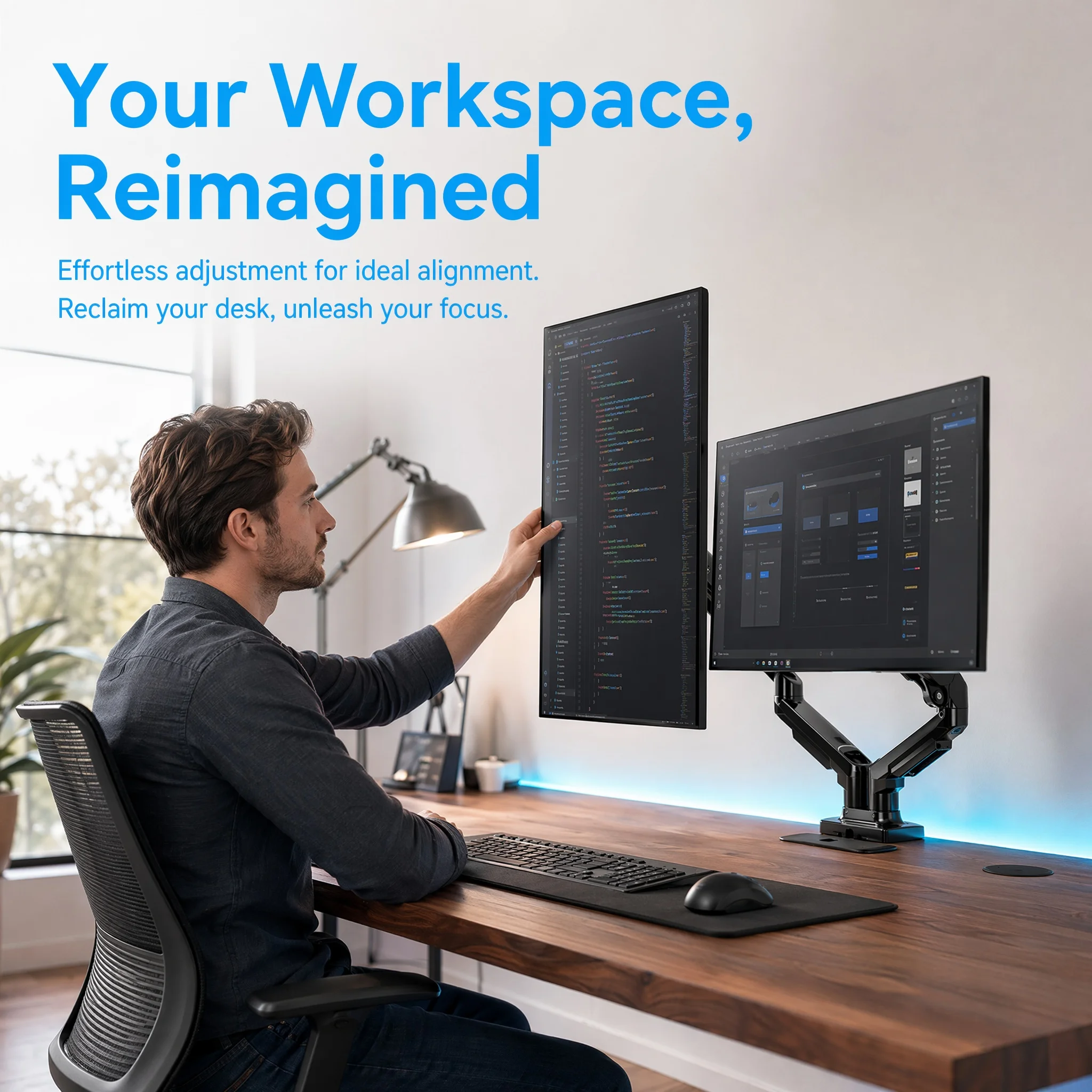 Dual Monitor Stand, Fully Adju - Desk Setup Monitor Arm recension och pris