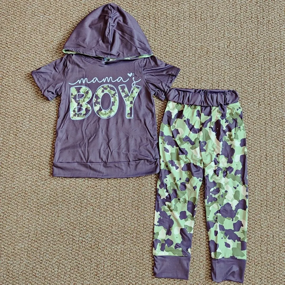 

9.4 Baby Mama's Boy Camo Hooded Top Pants Outfits Clothes Sets