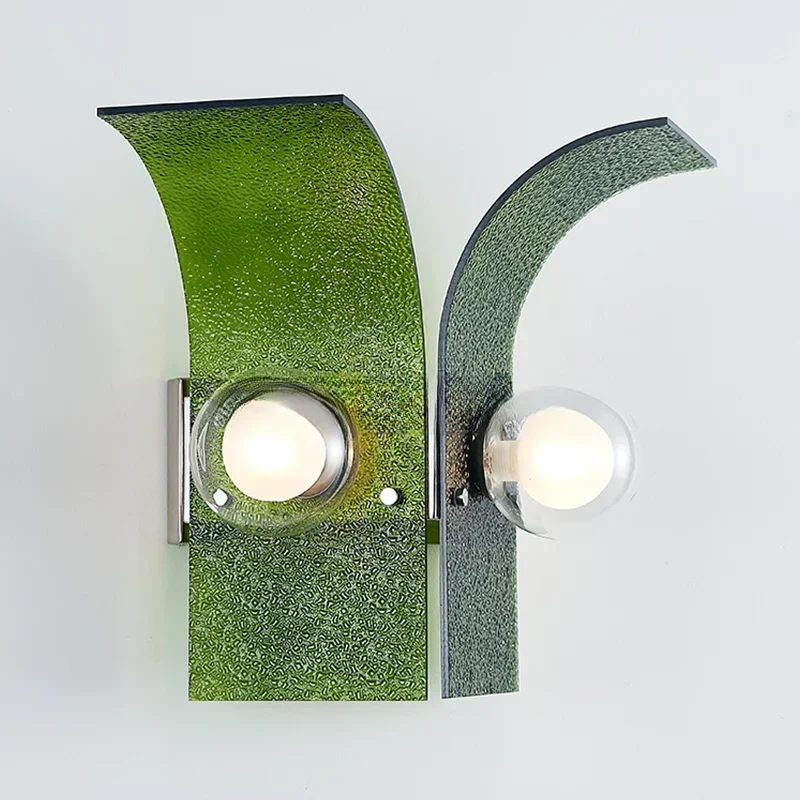 Vintage Art Deco Glass Wall Lamp Creative Restaurant Shop Hotel Wall Decoration Living Room Porch Wall Light Bedside Mood Light