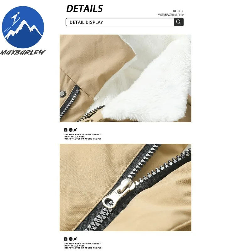 Maxbarley Fleece Trench Coat Men Winter 2025 New Fashion Retro Long Cold Proof Warm Overcoat Man Brand Thick Windbreaker Jacket