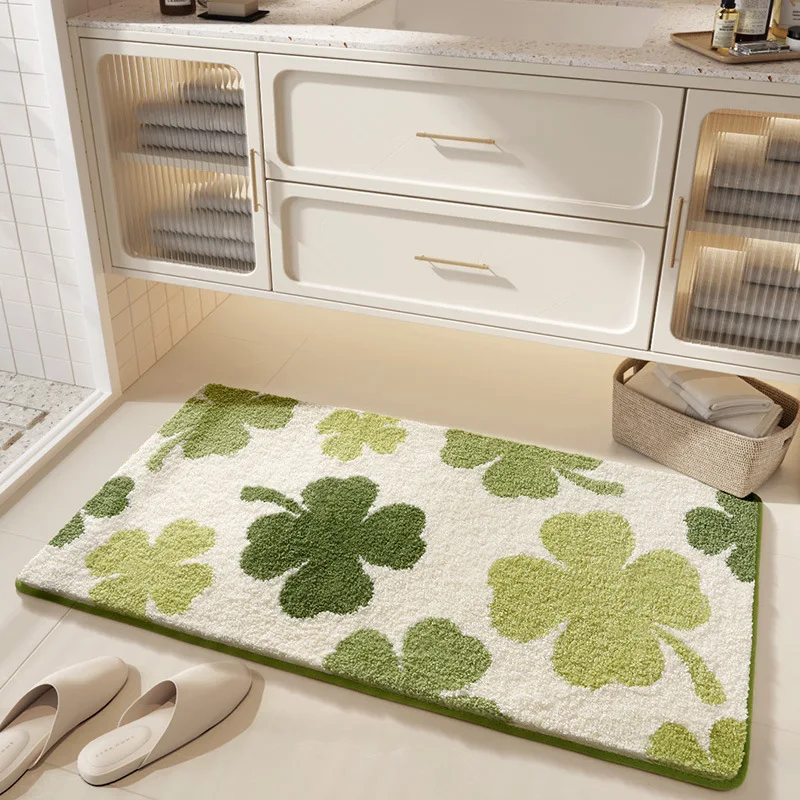 VIKAMA Tapis de sol pour salle de bain – Tapis très absorbant et antidérapant – Tapis d'entrée de la salle de bain – Décoration de la maison