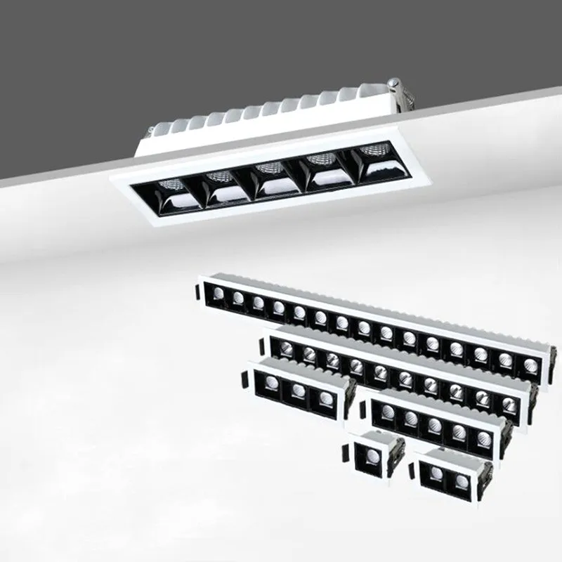 High Brightness Recessed Strip LED Ceiling Lamp 2W 4W 6W 10W 20W 30W COB Downlights AC85~265V Indoor Lighting