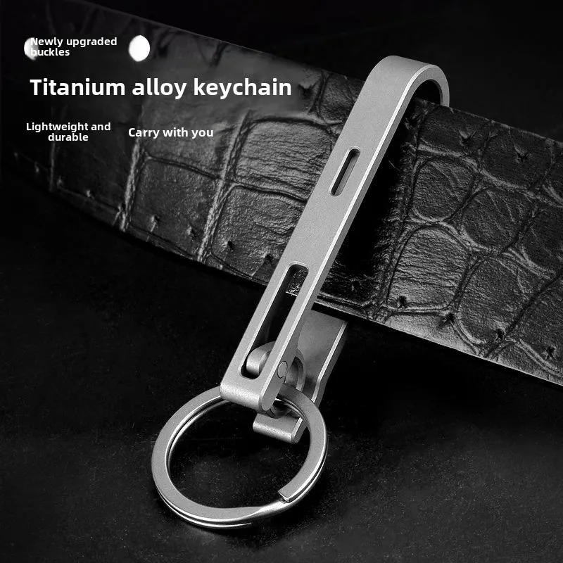 

Titanium alloy car key ring2025new men's high-end exquisite high-grade women's black technology Loop