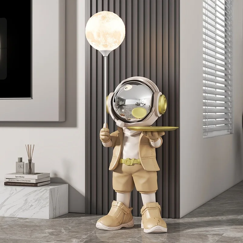 Astronaut Style Room Ornaments Large Creative Moon Lamp Figurines Home Decor Tray Ornament Living Room Holiday Original Gifts