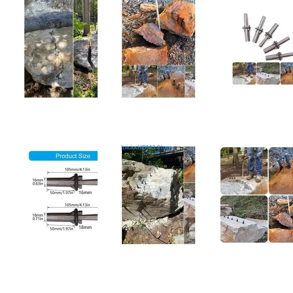 A5YD 5Pcs Wedges And Shims Stone Splitting Tool Heavy Duty Marble Hand Tool For Concrete Rock Stone Splitters