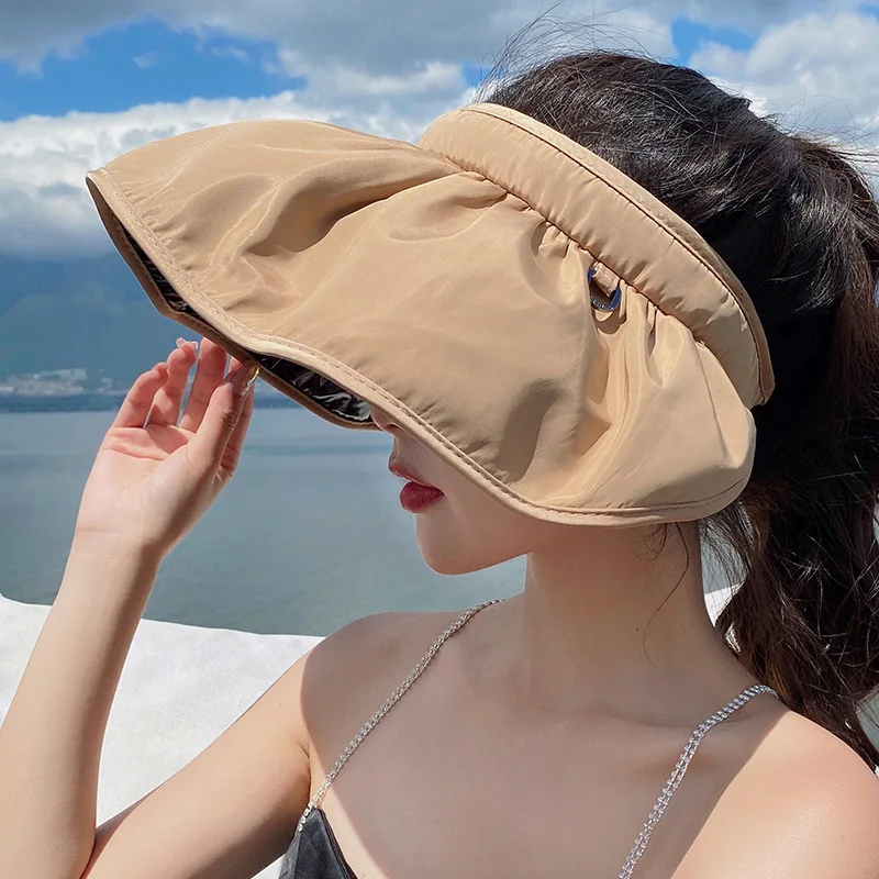 Summer Sun Hat Korean Version Sun Hat Big Brim Face Cover Internet Celebrity Shell Hats Portable Rollable Headband Sun Lady Hat