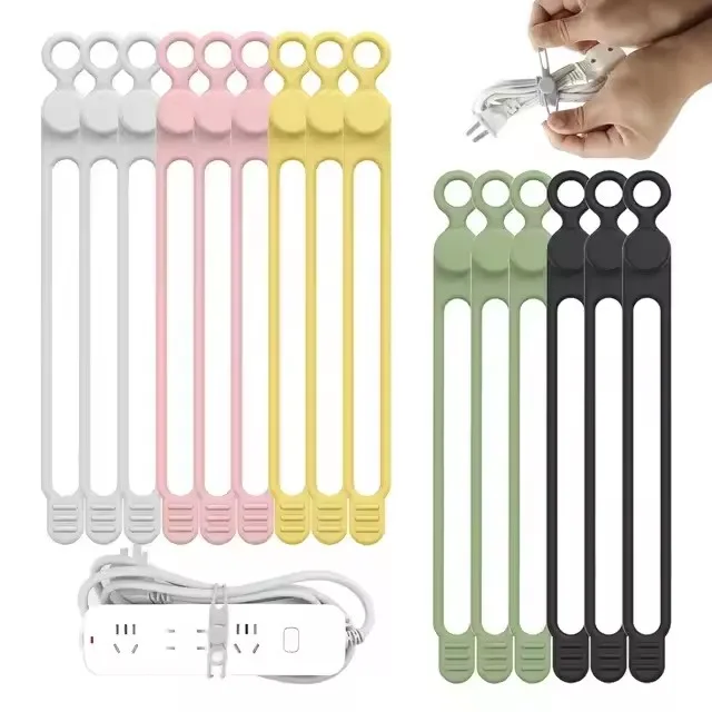 Siliconen kabelbinder, kabelorganizer, kabelbandjes, herbruikbare snoerband, reiskabelorganizer, schattige elastische band, draadbinder