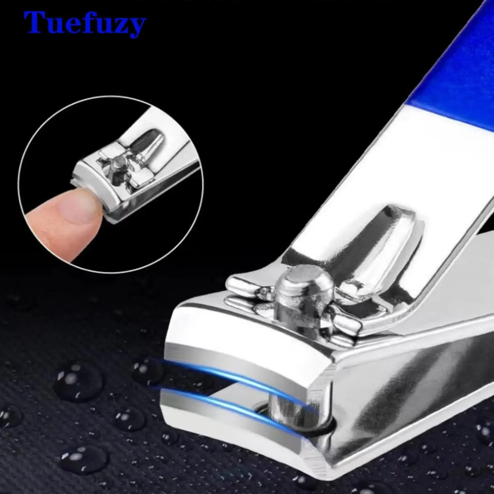 Set di kit per manicure con sfumatura viola-blu 6 in 1, strumenti per unghie con custodia da viaggio nera, forbici per unghie con borsa con cerniera, manicure da viaggio