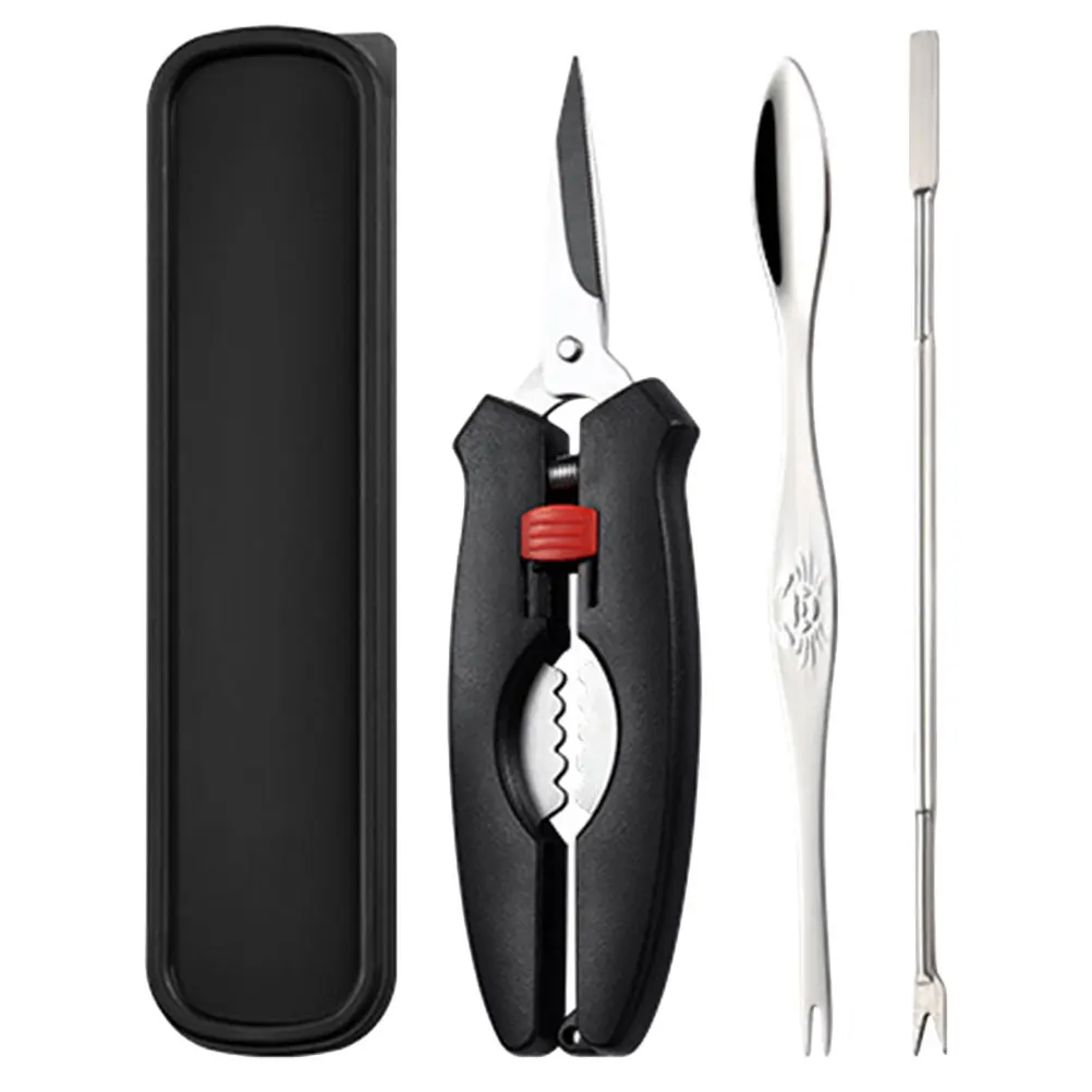 

4 Piece Scissors Set Stainless Steel Seafood Eating Tools Seafood Tools Crab Forks Picks Needle Eating Kitchen Gadgets Gifts