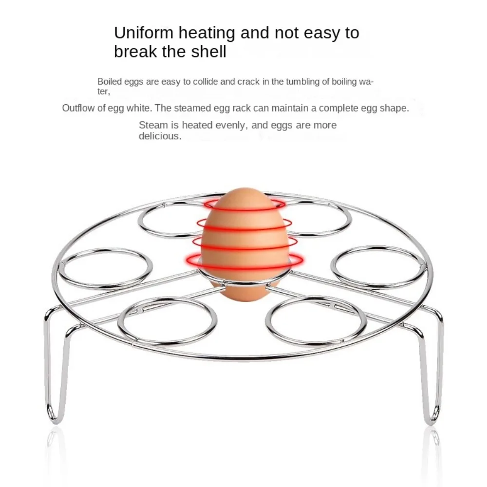Stainless Steel Egg Steaming Rack Multifunctional Tripod Steaming Tray Holder Household High Leg Insulated Shelf