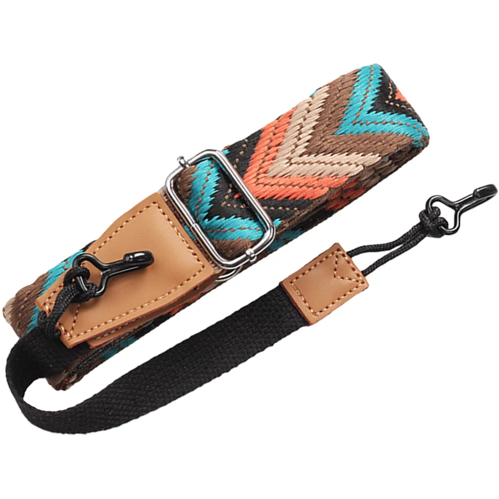 

Ukulele Shoulder Strap Jacquard Woven Belt Instrument Accessories Double Hook Waist No Drill Multi-color Iron