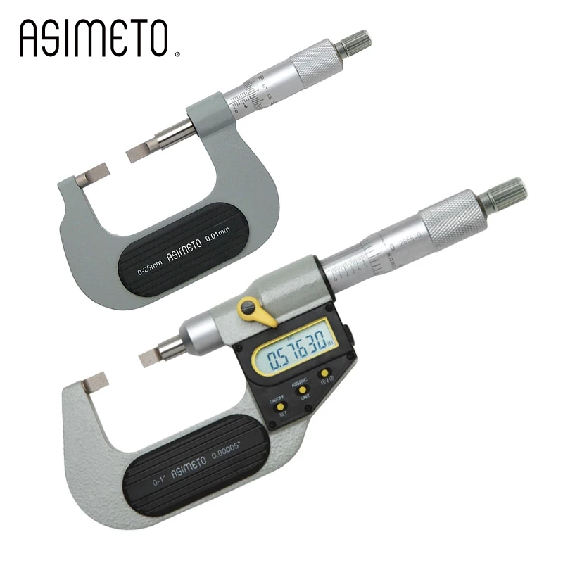 Germany ASIMETO Digital blade micrometers0-25-50MM 0.001mm Blade measuring faces and non-rotating spindle Nuten-Mikrometer