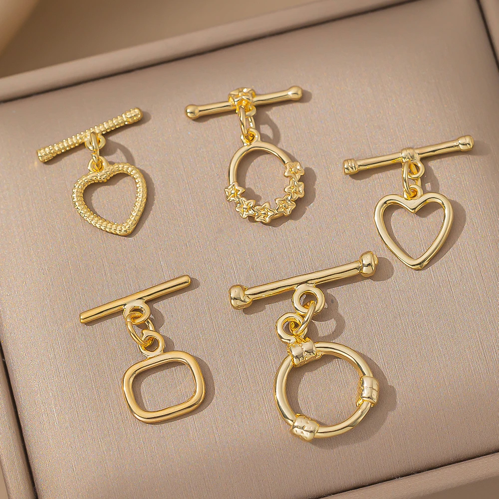 2Sets 18K Gold Plated OT Clasps Toggle Closure Hooks Connector For DIY Bracelets Necklaces Jewelry Making Findings Accessories