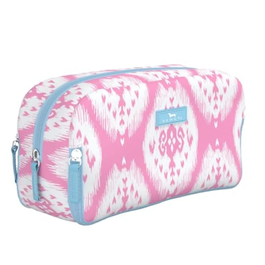 

3-Way Bag - Travel Makeup Pouch and Toiletry Bag for Women with Three Zipper Compartments - Stands Upright Wipes Clean