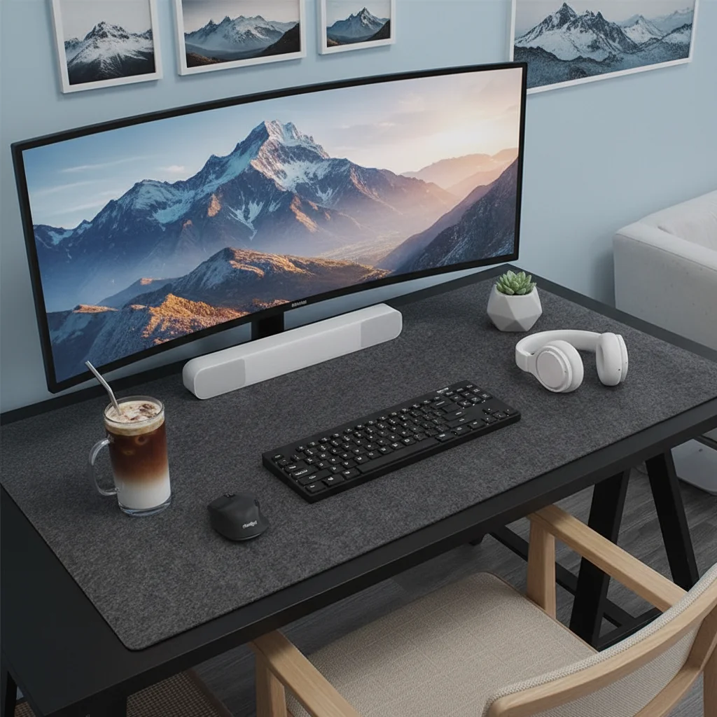 Professional Wool Felt Extra Large Mouse Pad Non-slip Anti Scratch Keyboard Mice Mat 120x60cm Wear Resistant Writing Mat Laptop