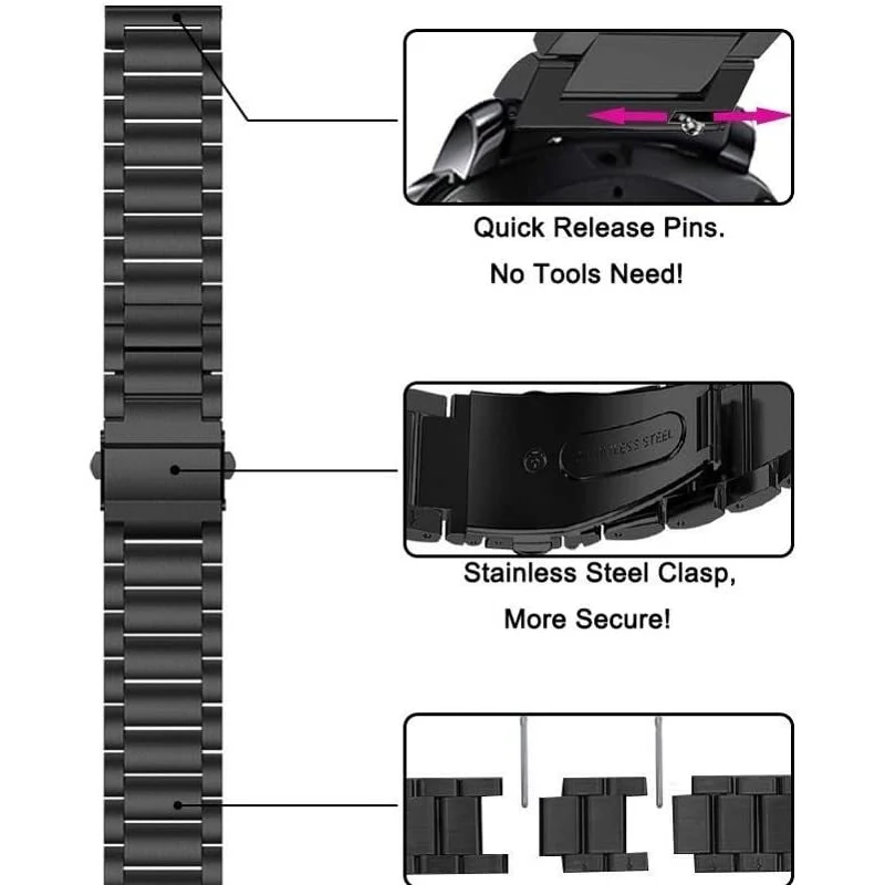 2 em 1 Case e Band para Amazfit GTR3 GTR 3 Pro, pulseira de aço inoxidável, capa protetora transparente, Bumper Set, acessórios para relógios inteligentes