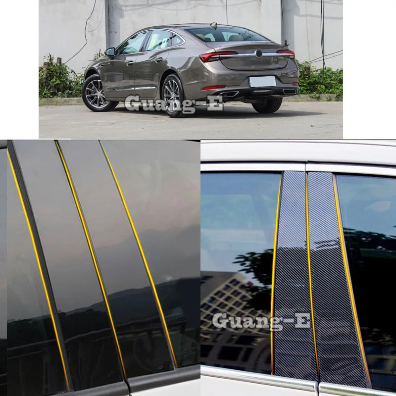 

Car PC Material Pillar Post Cover Door Trim Window Molding Sticker Plate 6pcs For Buick Larcosse 2016 2017 2018 2019 2021 2022