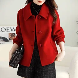 2025 New Fashion Casual Short Double Sided Woolen Coat Women Outerwear New Autumn Winter Wool Jacket High-End Female Tops 3XL