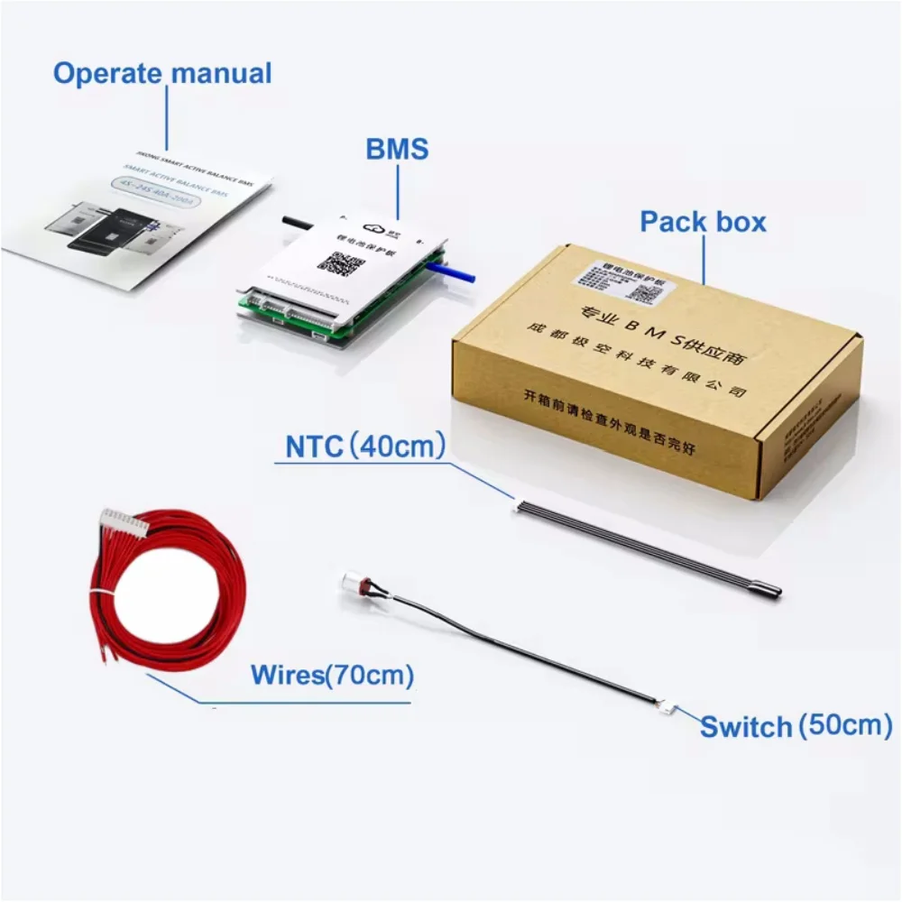 Jikong inteligente bms 0.4a 40a 40 ah 8s-24s equilíbrio ativo bd4a24s4p li-ion lifepo4 8s 17s 20s 24s 72v rs485 pode equalizador balanceador