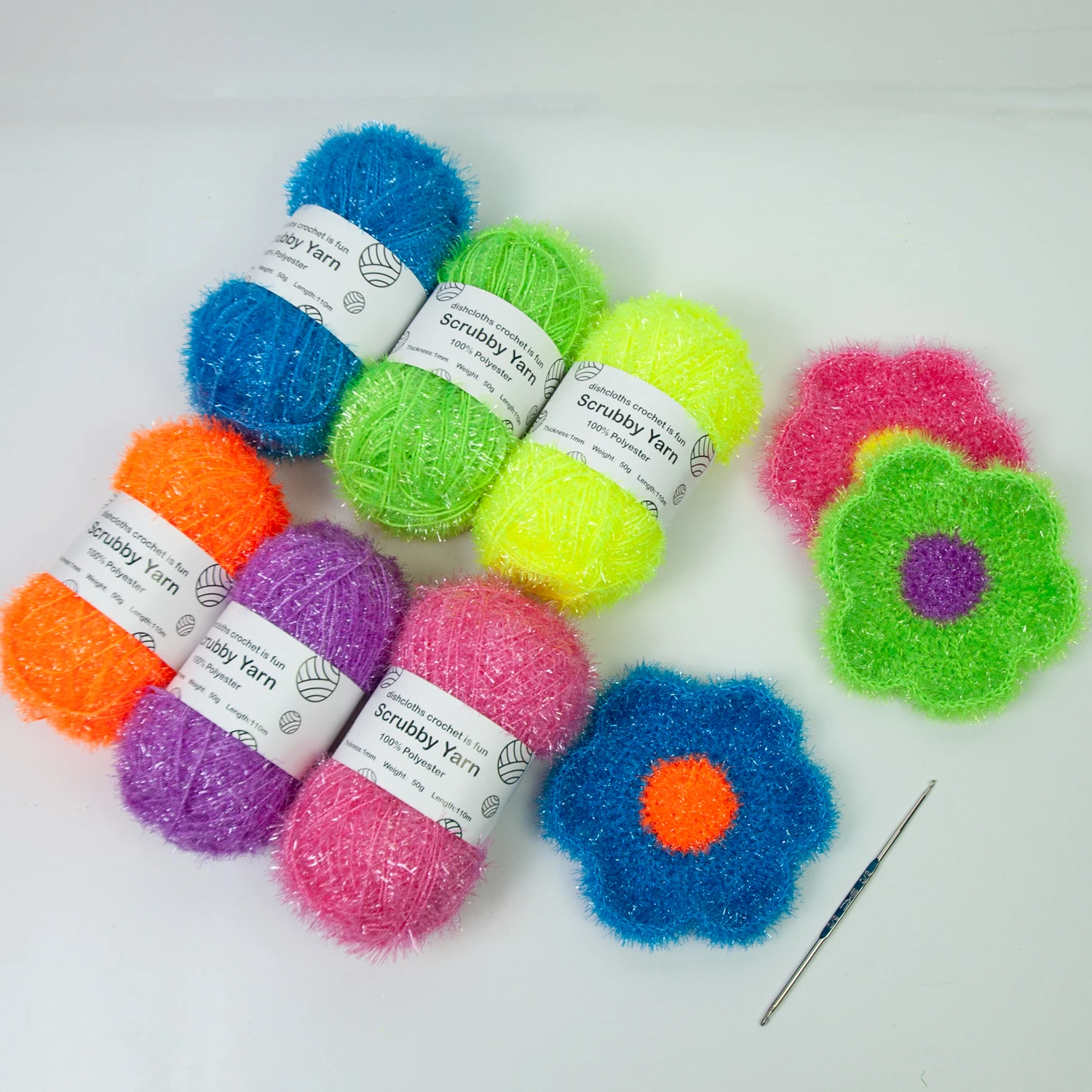 

Сверкающая акриловая пряжа, высококачественная нить из стекловолокна, используемая для ручного плетения, сумки «сделай сам», шапки, шарфы, куртки