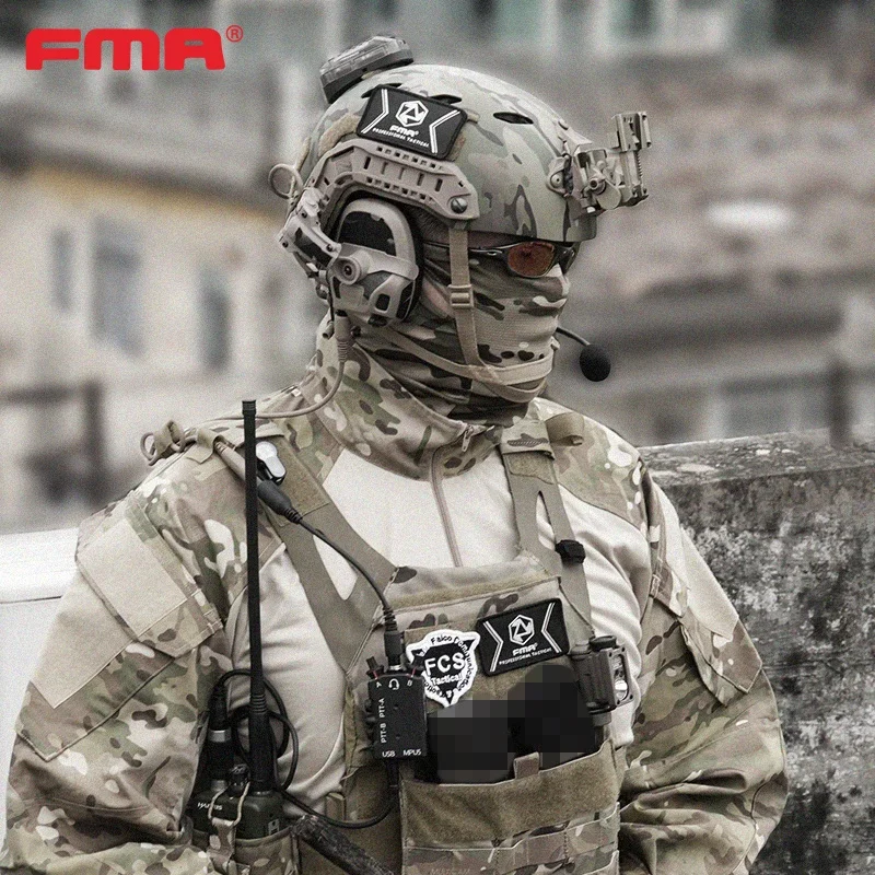 FMA FCS AMP Communication Headset tactical sport helmet noise reduction silent communication headset headphones TB1372