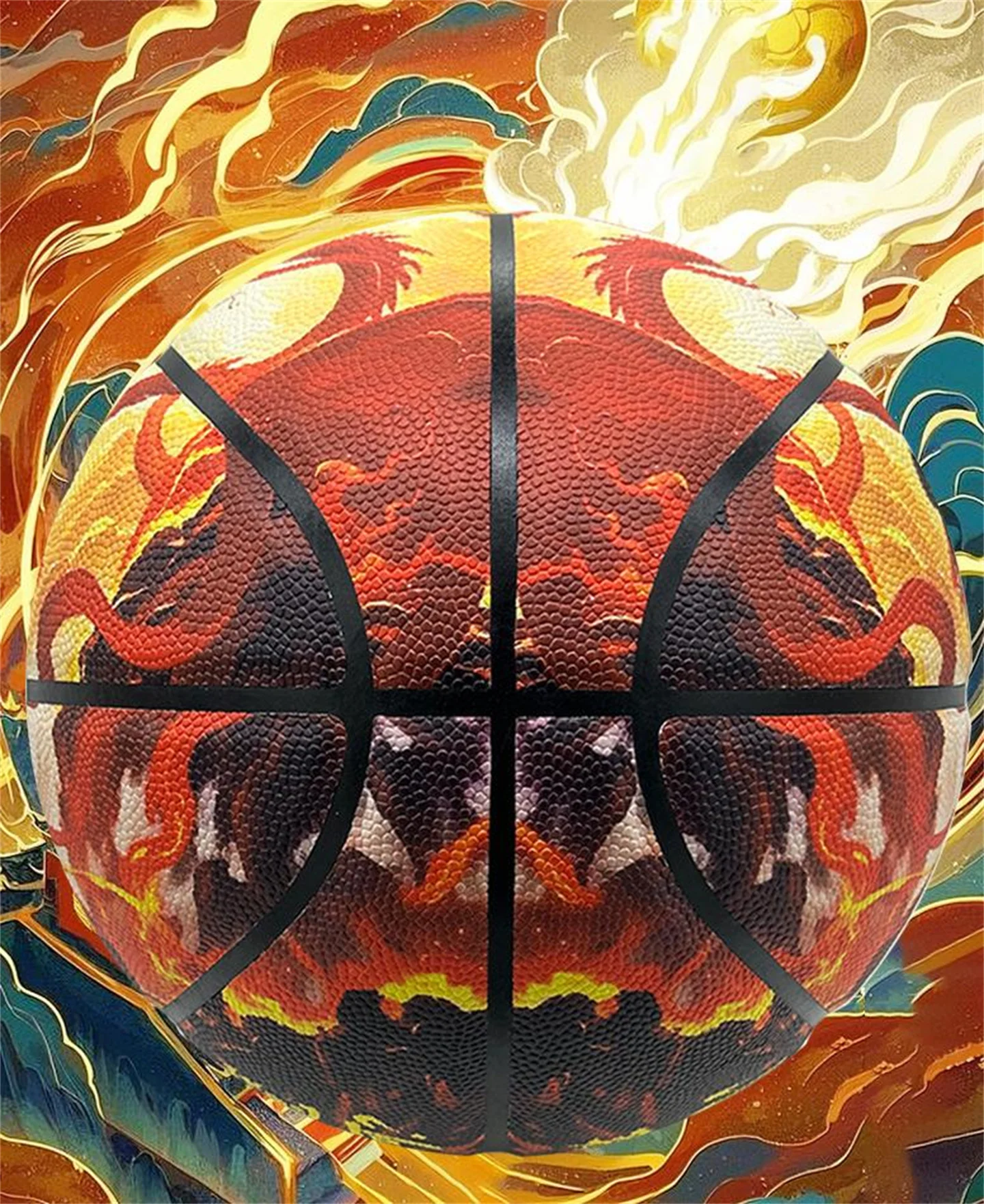 Basquete Nezha Tamanho 7 #   Basquete de treinamento de rua resistente ao desgaste antiderrapante de couro PU para crianças, estudantes, jovens, adultos