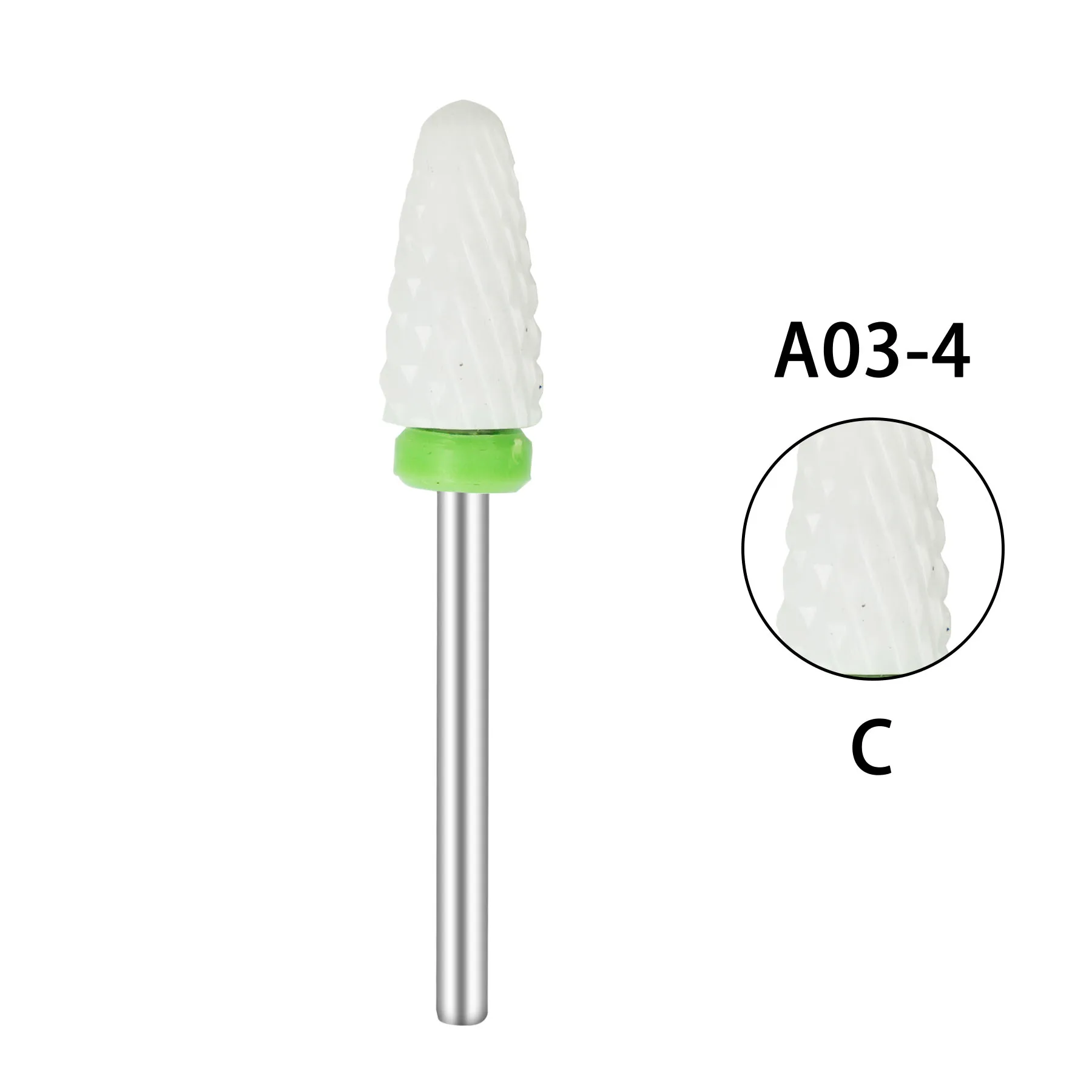 1개 세라믹 네일 드릴 비트 로터리 큐티클 버 젤 제거 파일 전동 드릴 기계용 네일 아트 도구 액세서리