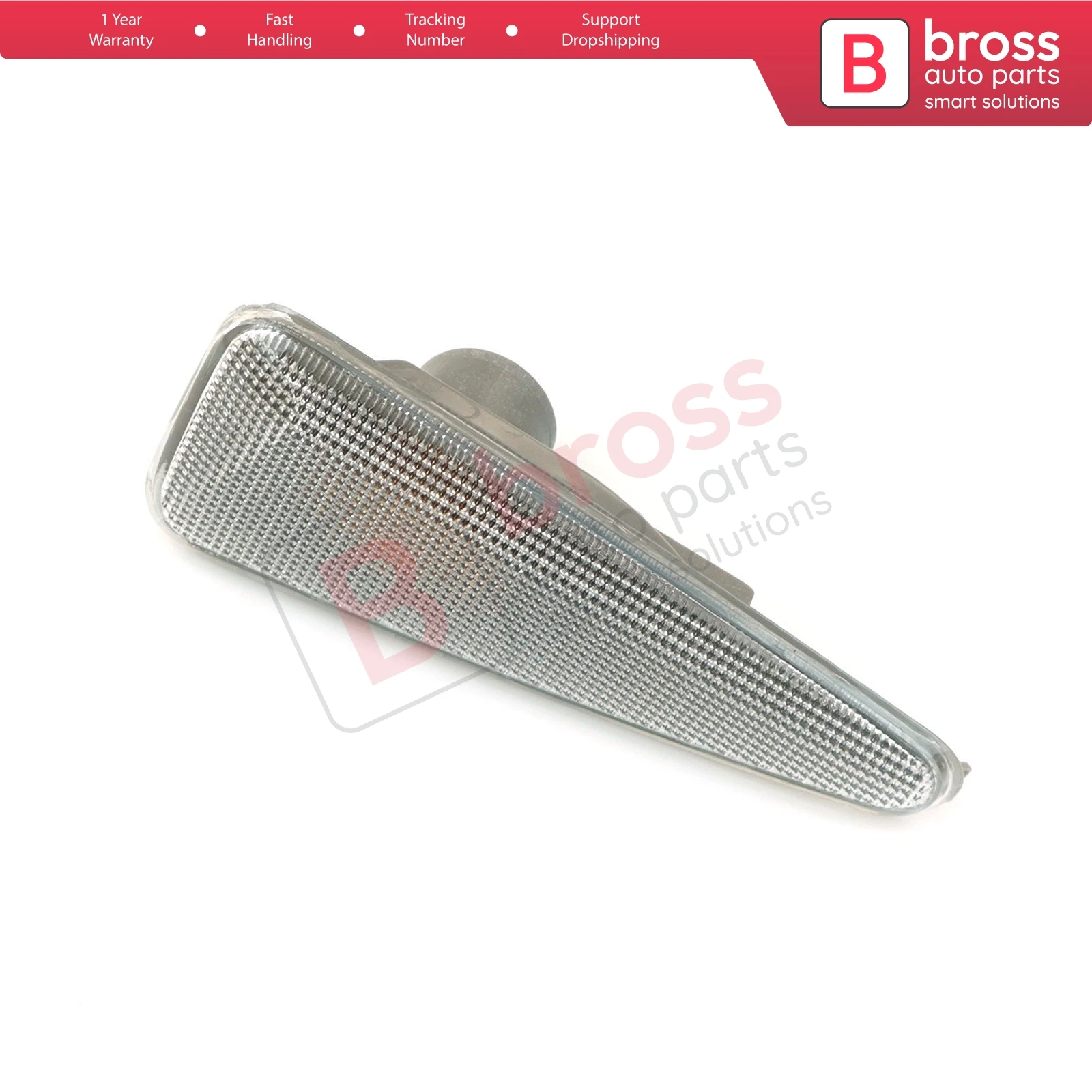 Bross Auto Parts BSP745 White Side Indicator Repeater Lamp 8200602765 Right Side for Dacia Sandero MK1 Renault Symbol MK2 Thalia