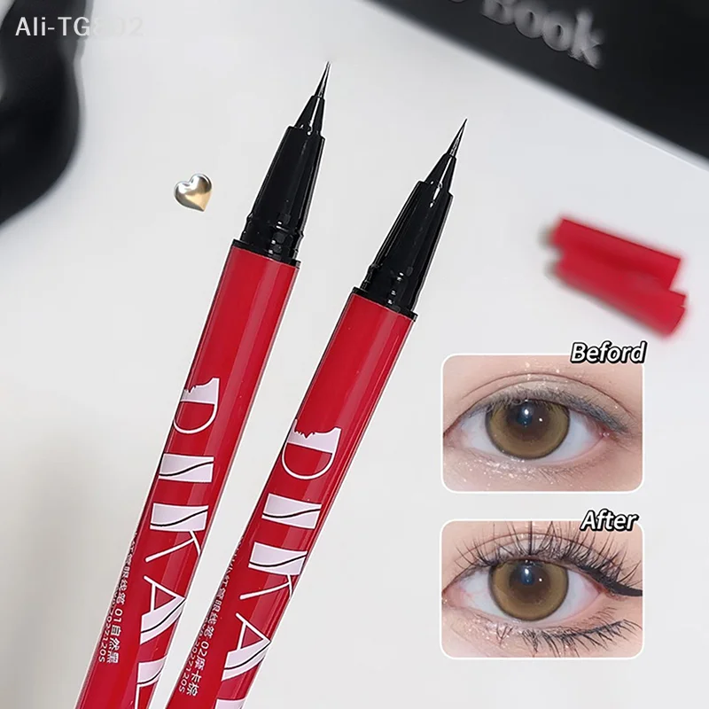 DIKALU Delineador líquido ultrafino à prova d'água de secagem rápida, sem manchas, aparência natural, maquiagem para olhos