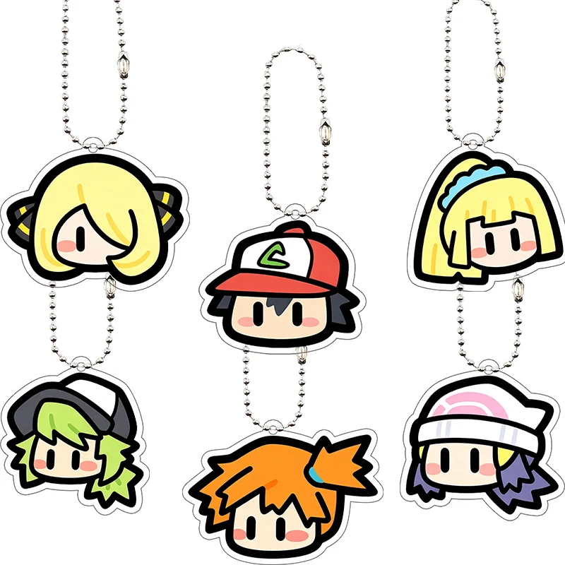 Cynthia Ash Ketchum Misty Pocket Monsters Q-Version Acryl-Schlüsselanhänger Cartoon-Taschenanhänger Anime-Schmuck Dekoration Geburtstagsgeschenk