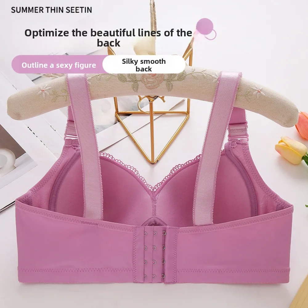 

Plus Large Size Elderly Mothers Lace Bra Close-fitting Shockproof Lace Women's Underwear Lingerie Gathering Anti Sagging