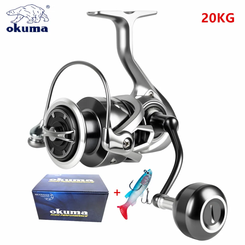 Okuma Non Reversing Fishing Scroll Metal Wheel 20KG Drag 7+1BB High Performance 1000-7000