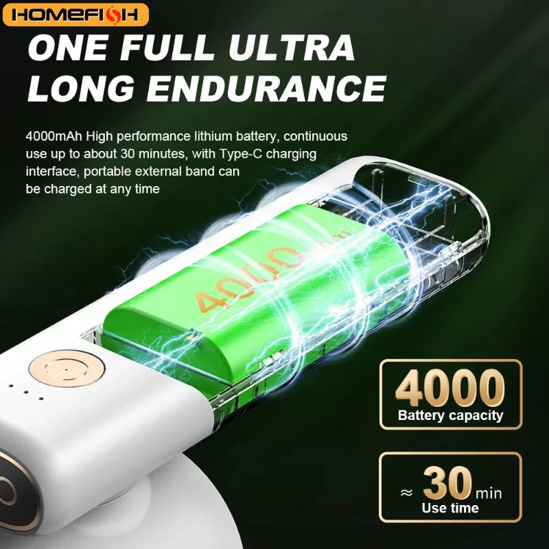 H13 Pro Car Vacuum Cleaner Brushless Motor Outdoor Wireless Foldable Multi-Function LED Suction Power Car Cleaner