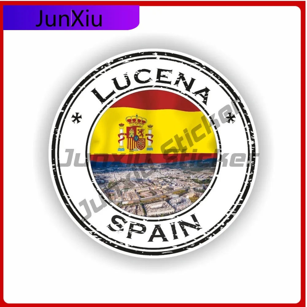 

Lucena Spain Seal Cute Laptop Durable Accessory Round Sticker Emblem Sticker Waterproof Truck Cool Vinyl Anti Scratch Laptop