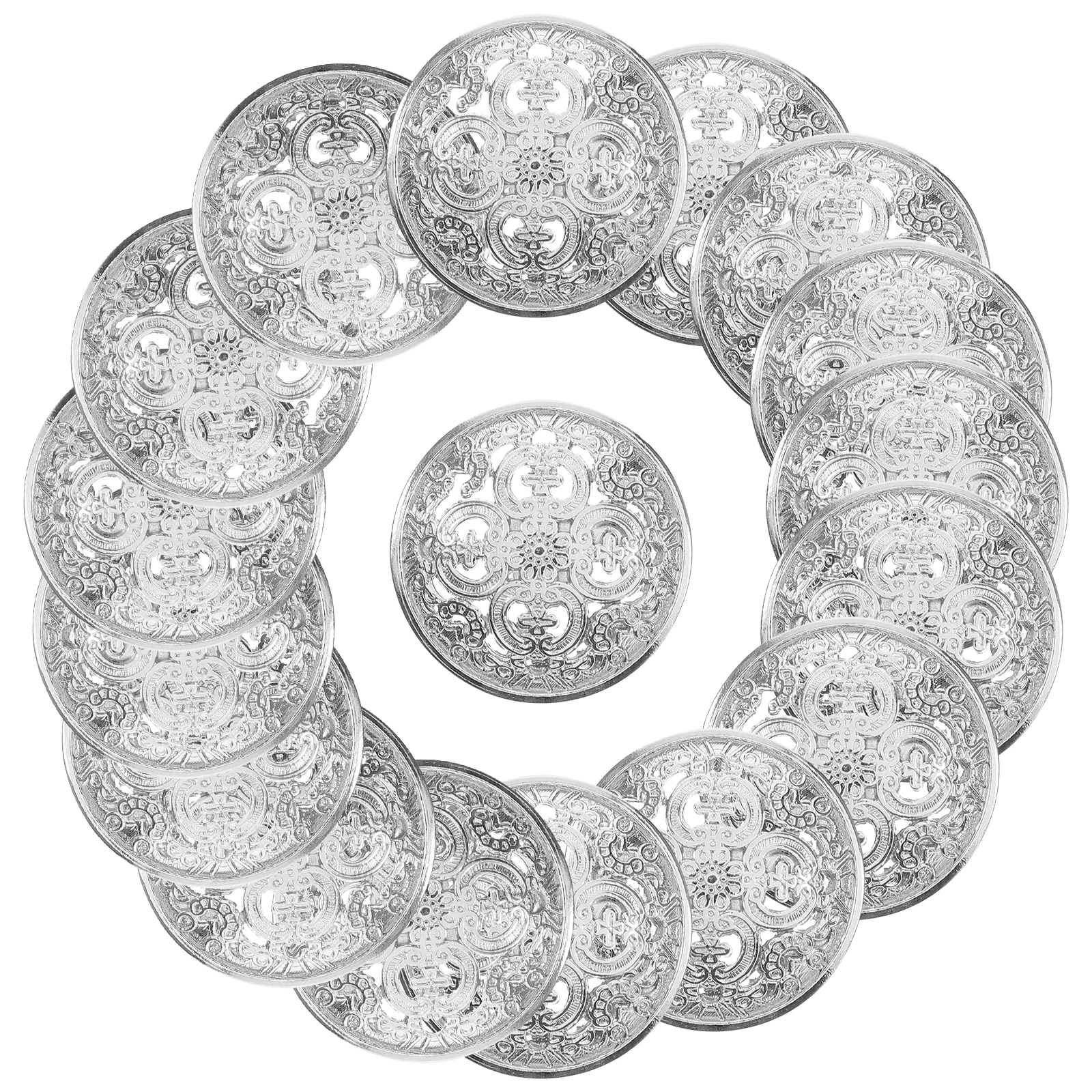 

30Pcs 25mm Rust-Resistant Metal Buttons for Clothing Shoes Craft DIY Sewing Fastener Silver Metal Button for Coat