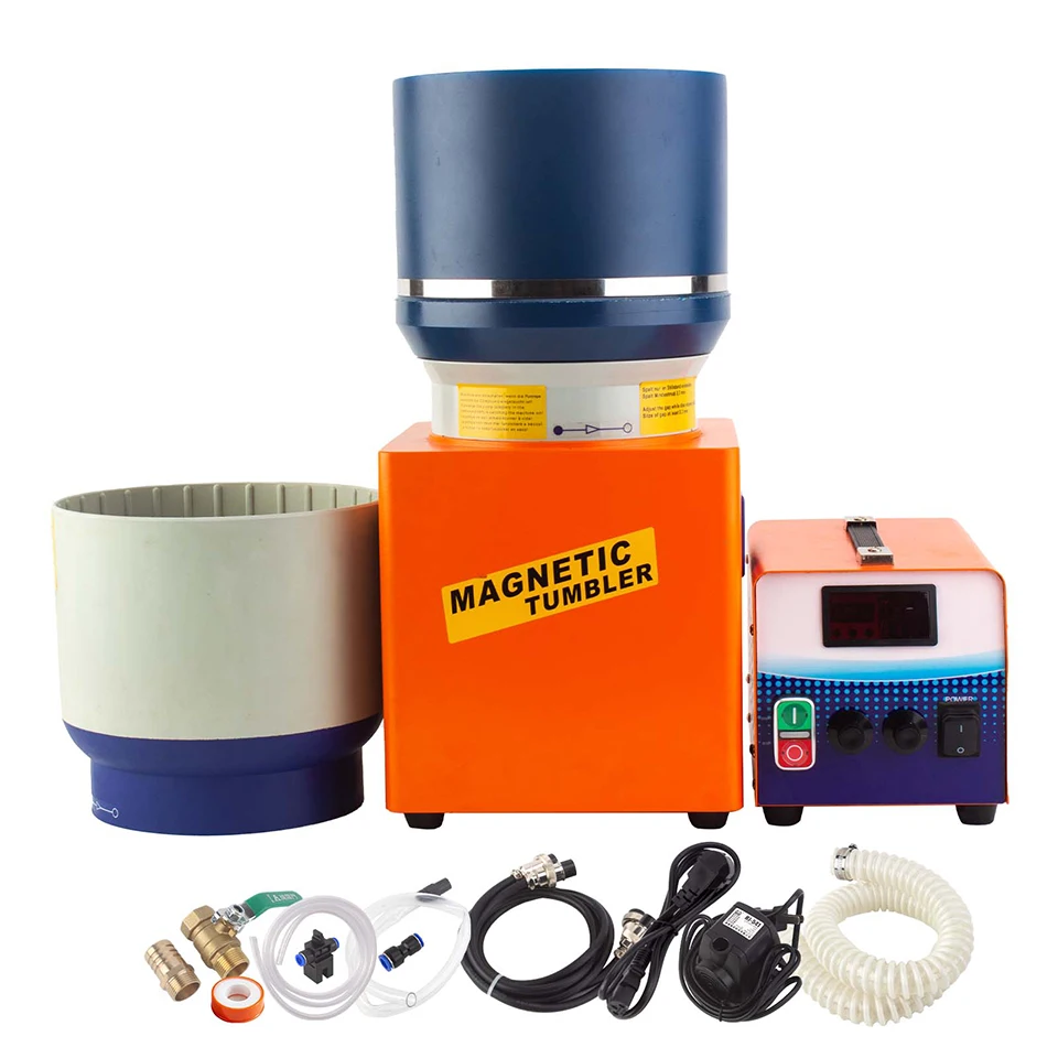 Auble KT-860 2-in-1 Multi-function Jewelry Cleaning Equipment Wet Dry Centrifugal Barrel Grinding Machine Magnetic Polishing