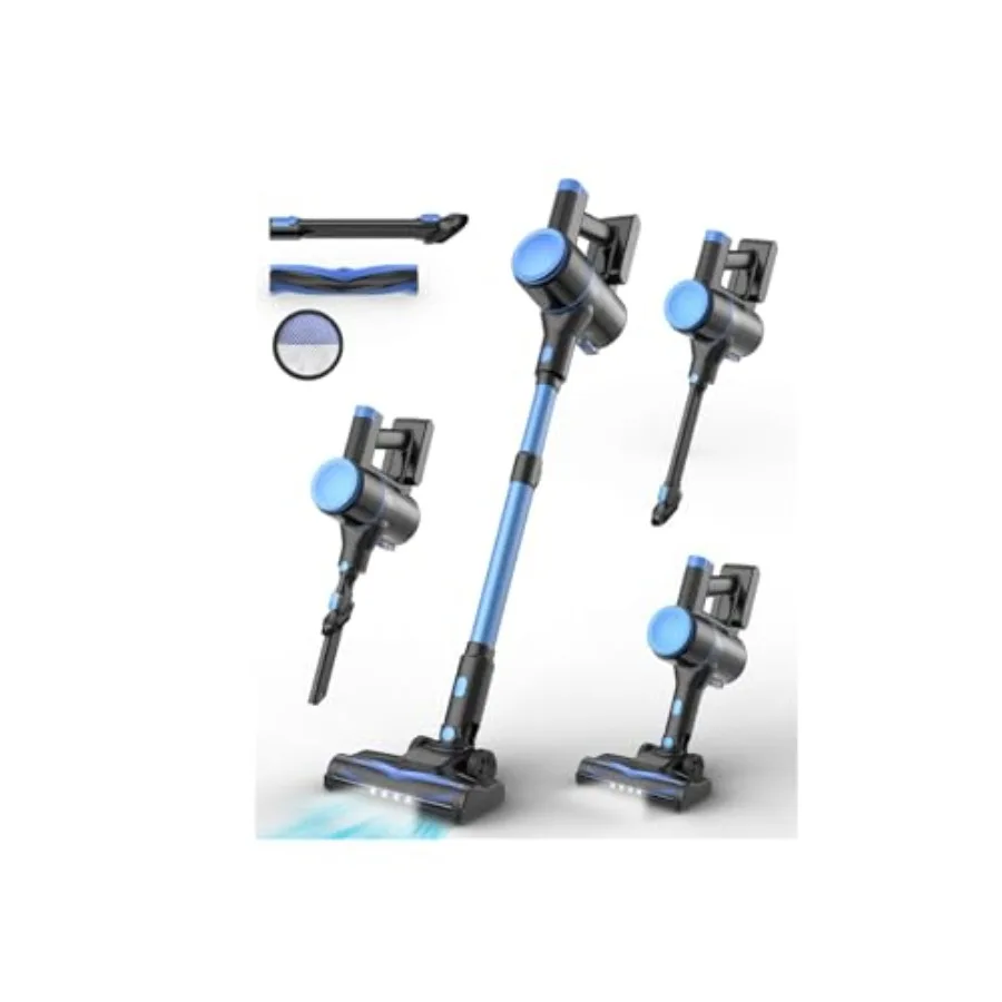 N8 Cordless Vacuum CleanerLightweight Stick Vacuum with Powerful Suction 2200mAh Battery 40 Mins Runtime Self-Standing Recharge