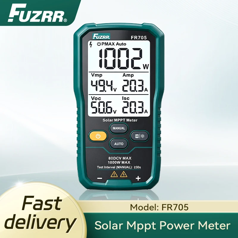 FUZRR FR705 Solar MPPT Meter 1000W  PV Module Maximum Power Tester Open Circuit Voltage Short Circuit Current Lmp Vmp Test
