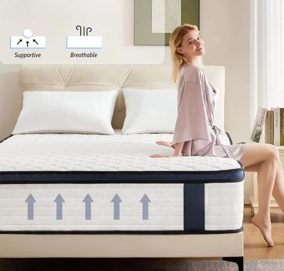 High Quality Knitting Fabric Latex Foam Memory Foam Pocket Spring Mattress Compress Roll Box Hospital Bedroom Use 30cm Thickness