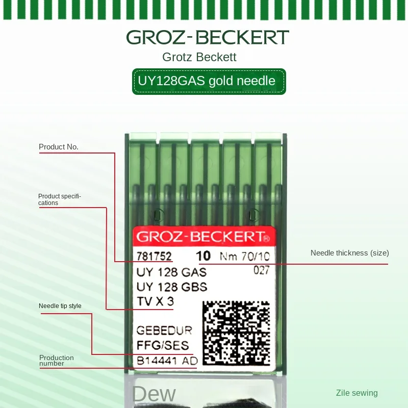 Germany Grotz Sewing Machine Needles Uy128gas Flat Lock Machine Three Needle Abd Five Line Acupuncture Needle Titanium Plated