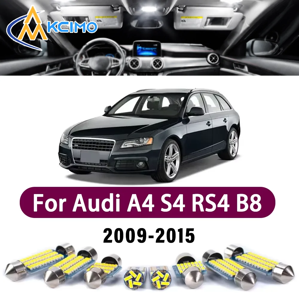 

Error Free LED Interior Light Kit for Audi A4 S4 RS4 B8 Avant 2009-2015 Premium Bright Dome Trunk Mirror Reading Lamps Canbus