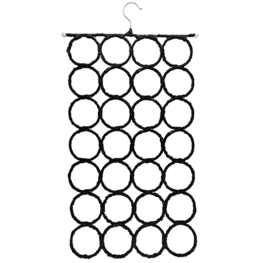 

Foldable 28 Ring Hole Slots Space Saving Clothing Closet Hanger Scarf, Ties, Belts, Socks Organizer for Home Bedroom, Bathroom,