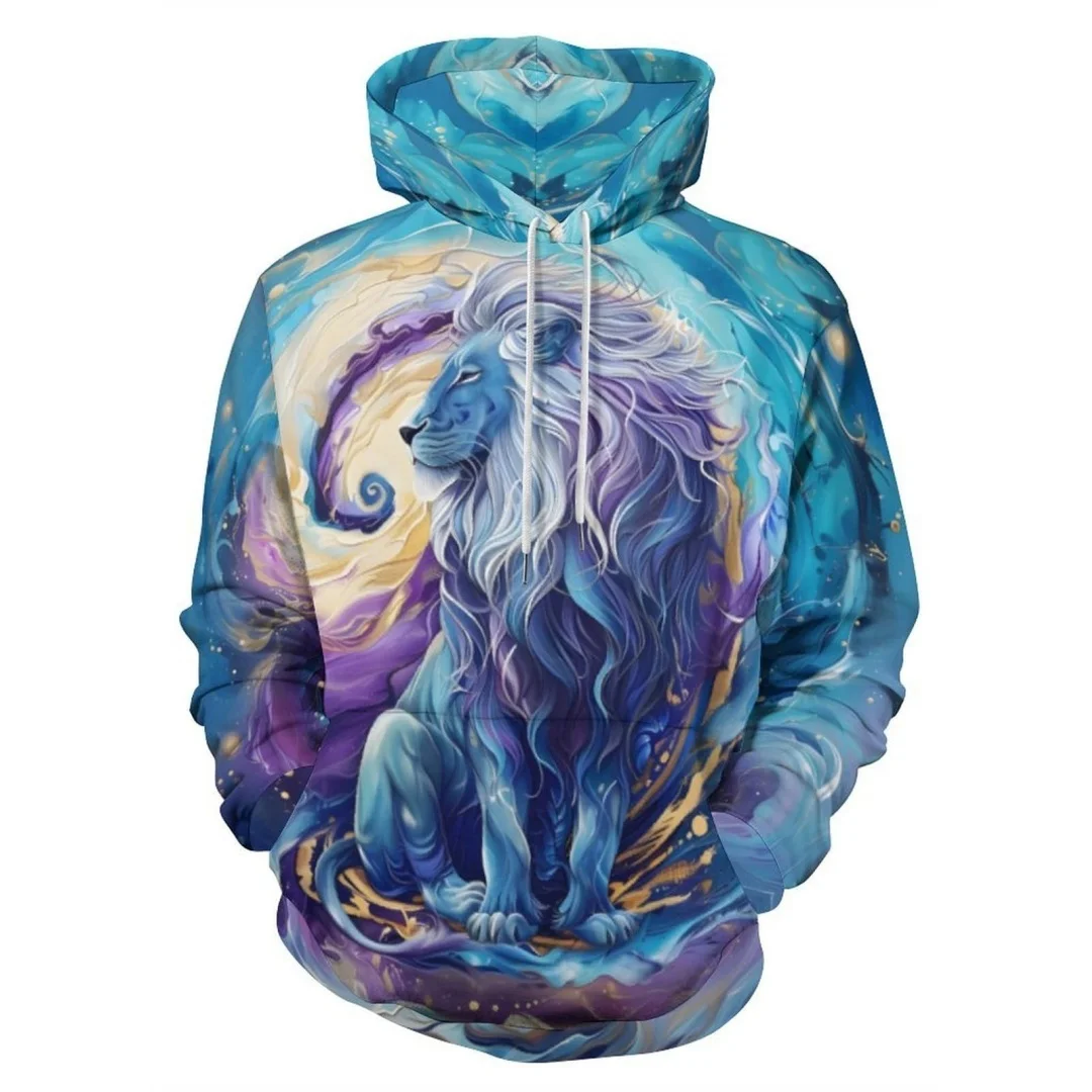 Artistic lion graphic hoodie 3D Print Spring And Autumn Fashion Leisure Versatile Streetwear Men's And Women's Y2K Hoodies