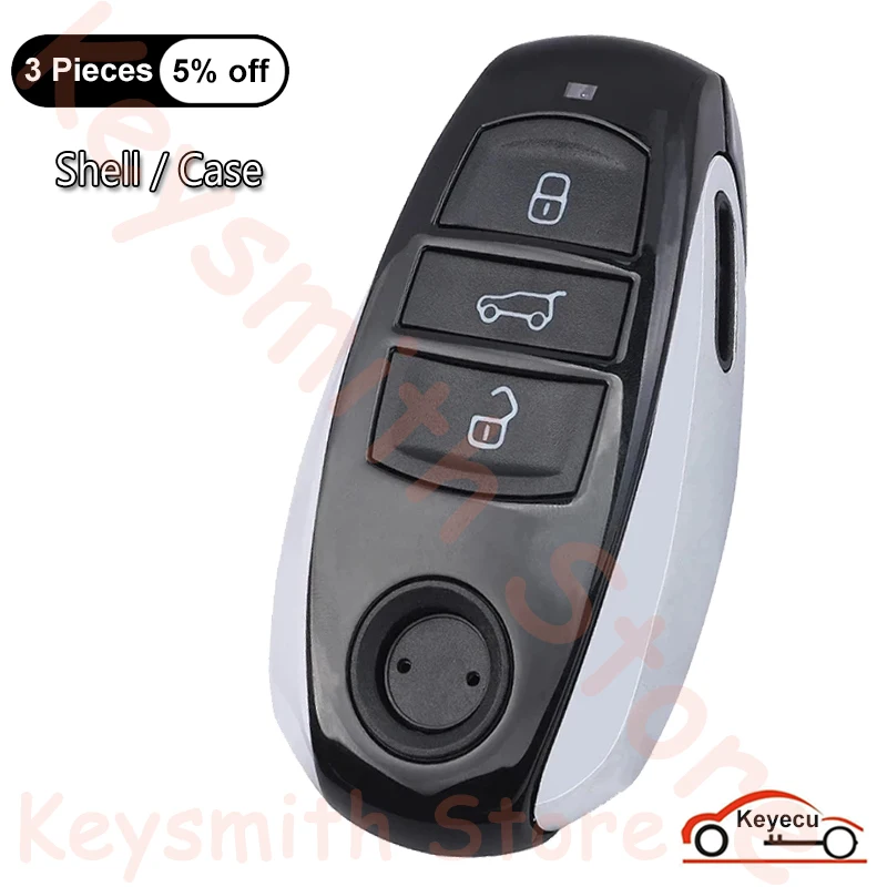 KEYECU nowa wymiana brak jednostki wewnętrznej obudowa pilota z kluczykiem samochodowym Fob 3 przycisk dla Volkswagen Touareg 2011-2014 (tylko Shell)