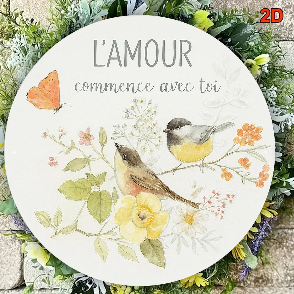 2D Flat, 1pc 8x8 Inch / 20x20cm 2D Flat Round Aluminum Sign, Vintage Aluminum Plaque, 