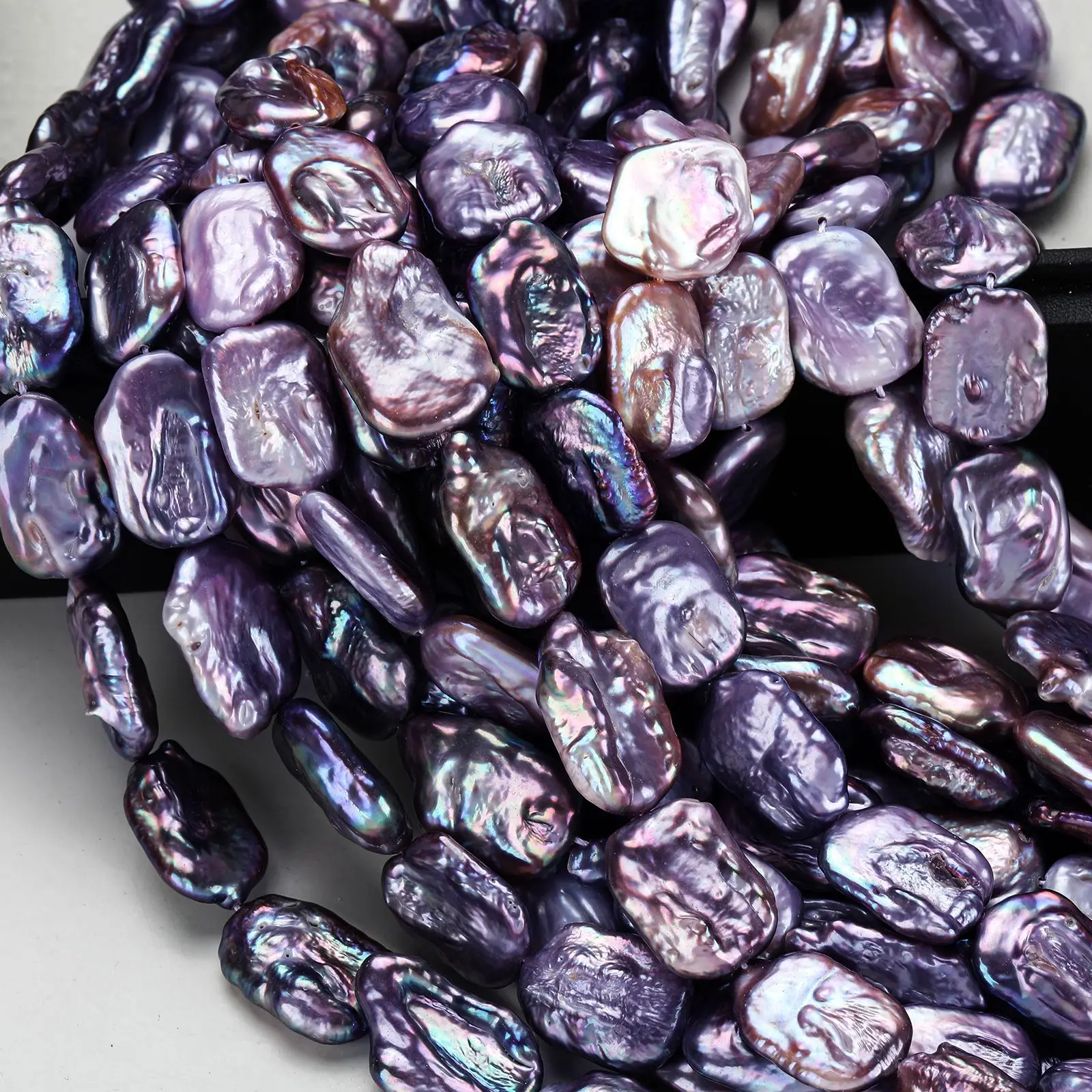 Baroque Rectangle Freshwater Loose Pearls Purple DIY Beads For Handmade Earrings Necklace Bracelet Jewelry Making Accessories